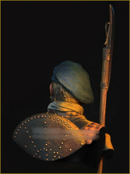 1/10 Medieval Warrior with Poleaxe, Resin Model Bust Kit, Unassembled and Unpainted