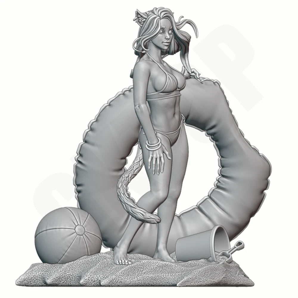1/24 Cat Ear Bikini Girl, Resin Model Figure Kit, Unassembled and Unpainted