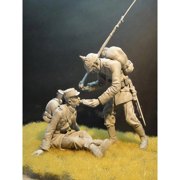 1/16 WWI Combat Soldiers, 2 Figures, Resin Model Figure Kit, Unassembled and Unpainted