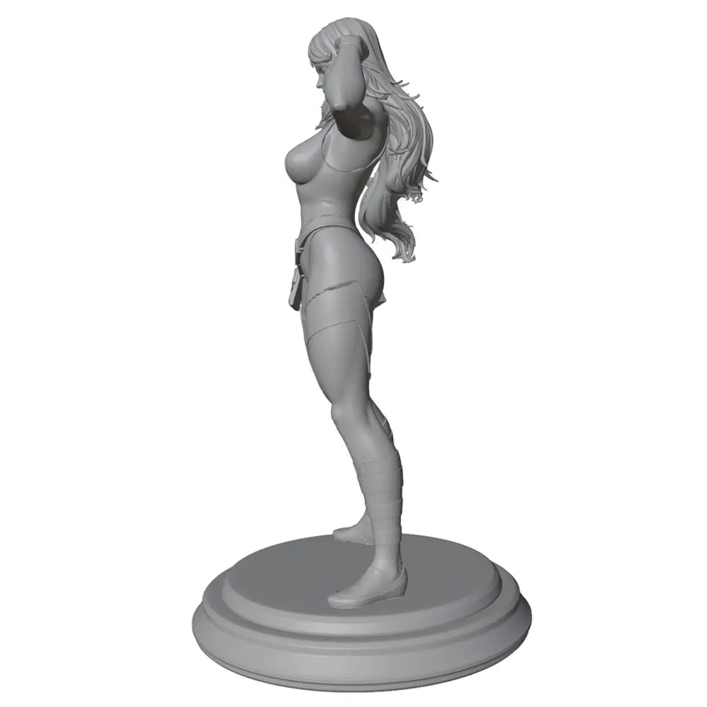 75mm Long-Haired Fantasy Warrior Flexing, Resin Model Figure Kit, Unassembled and Unpainted