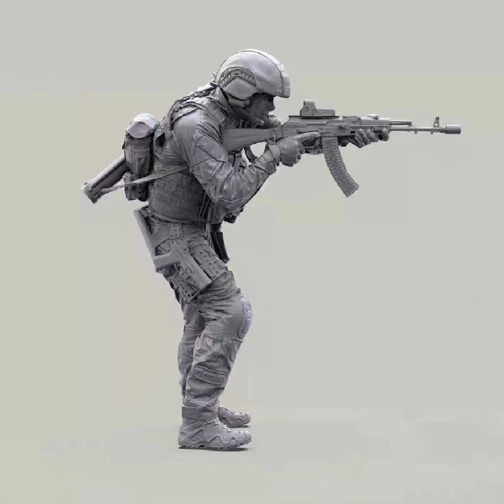 1/35 Modern Tactical Operator in Kneeling Firing Stance, Resin Model Figure Kit, Unassembled and Unpainted