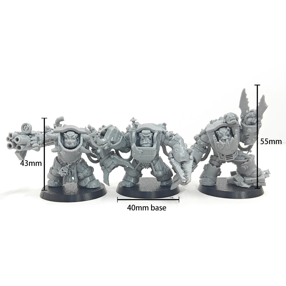 Orc Warrior Squad, 3 Figures, Resin Model Figure Kit, Fantasy Theme, Unassembled and Unpainted
