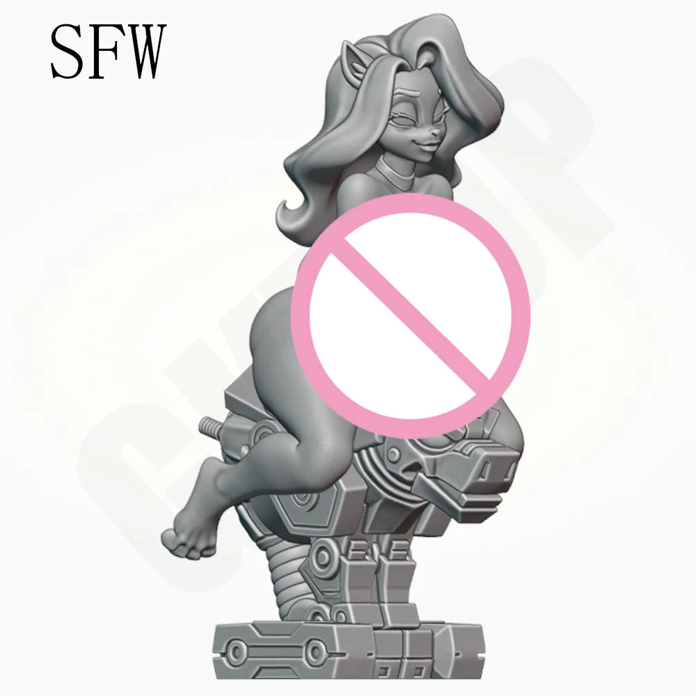 1/24 Pin-up Wolf Girl, Resin Model Figure Kit, Unassembled and Unpainted