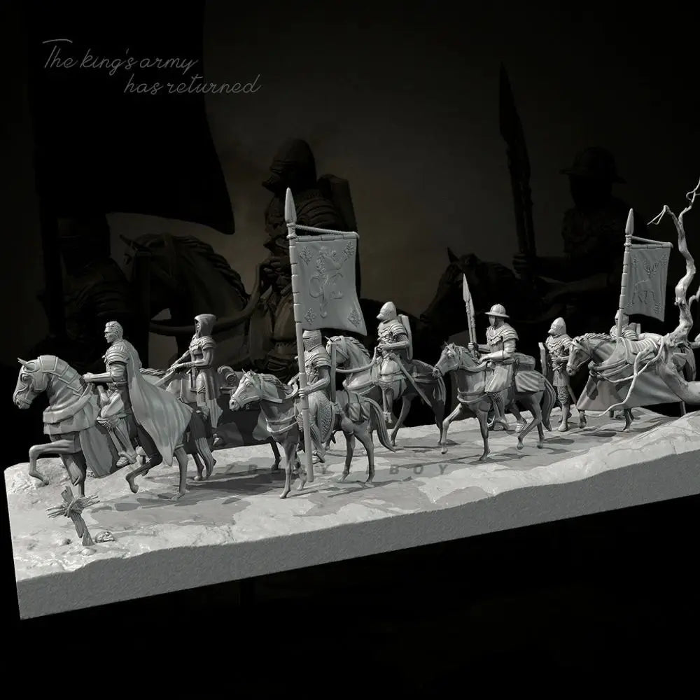 Medieval Imperial Cavalry, 28 Figures, Resin Model Diorama Kit, Unassembled and Unpainted