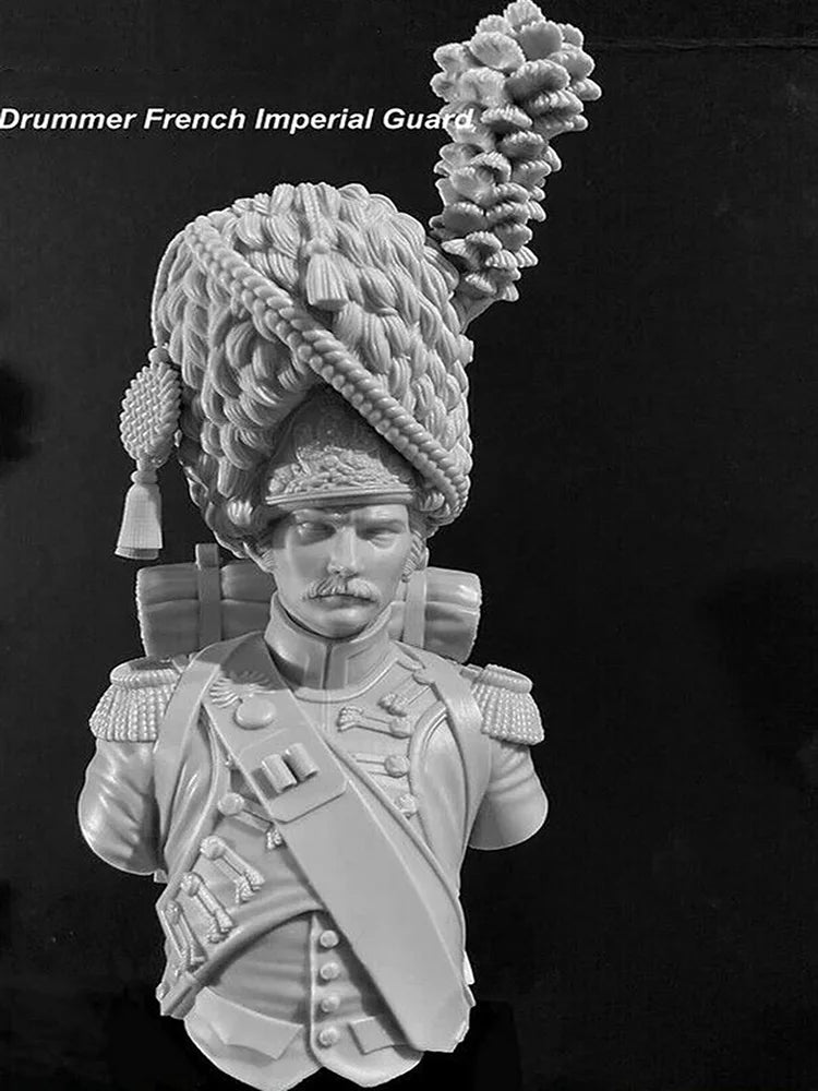 1/6 Napoleonic French Imperial Guard Drummer, Resin Model Bust Kit, Unassembled and Unpainted