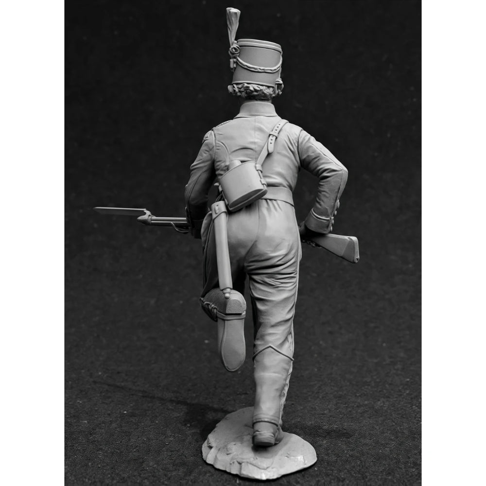 54mm Napoleonic Russian Grenadier Charging with Bayonet, Resin Model Figure Kit, Unassembled and Unpainted