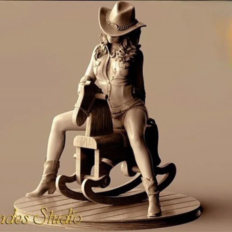 1/24 Western Cowgirl with Horse, 2 Figures, Resin Model Diorama Kit, Historical Theme, Unassembled and Unpainted