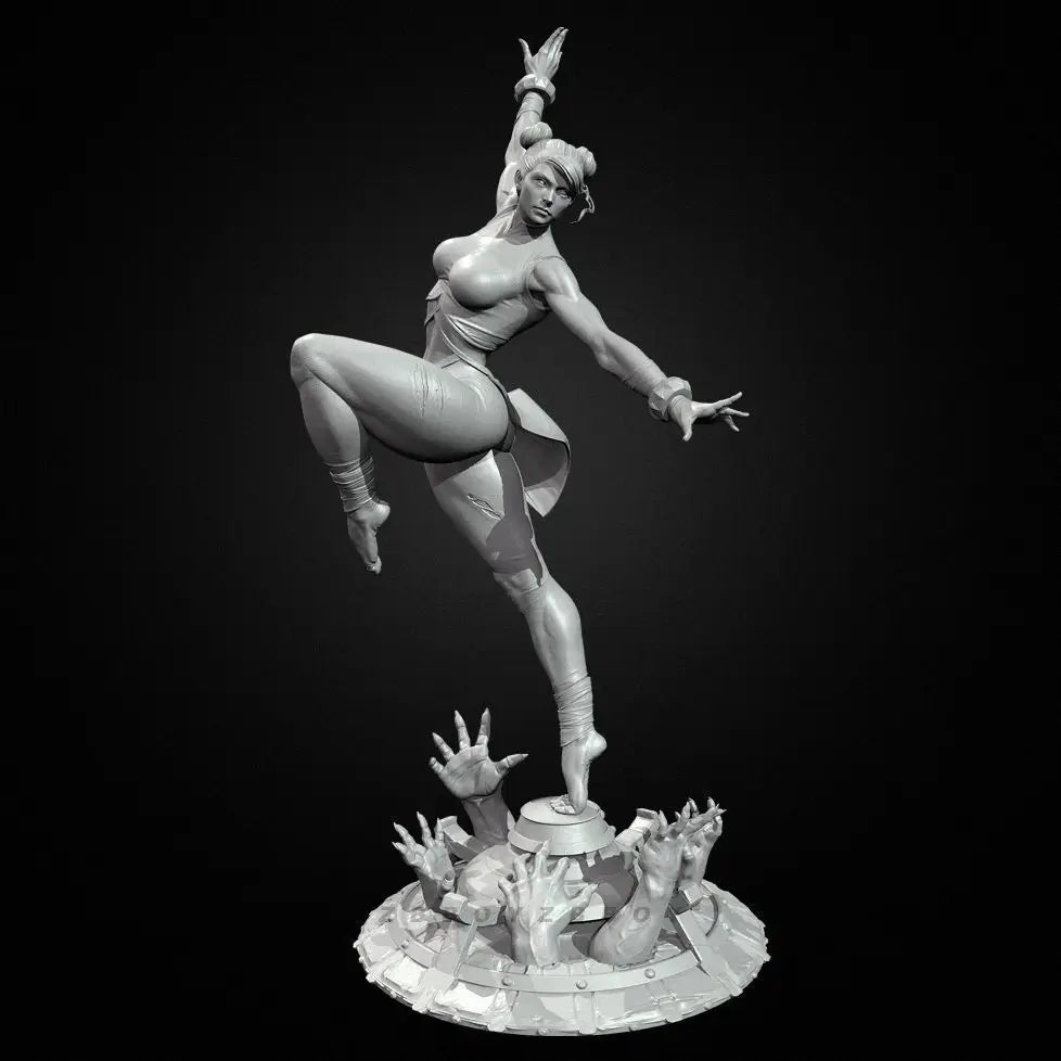 50mm Female Fighter, Resin Model Figure Kit, Unassembled and Unpainted