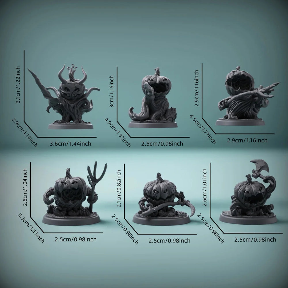 32mm Halloween Pumpkin Monster, 10 Figures, Resin Model Figure Kit, Fantasy Theme, Unassembled and Unpainted