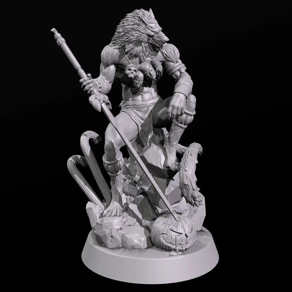 Medieval Fantasy Werewolf Warriors, 8 Figures, Resin Model Figure Kit, Unassembled and Unpainted