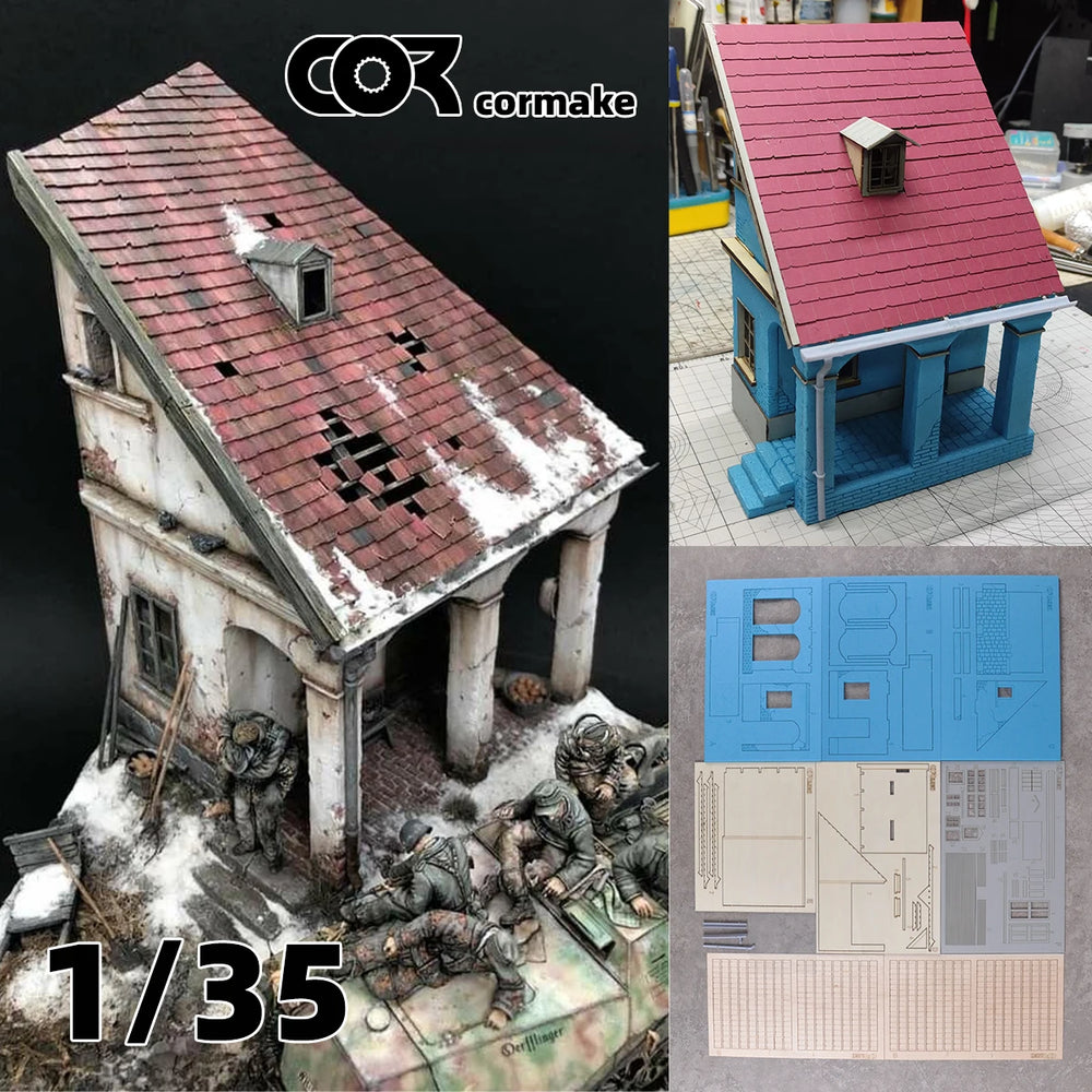 1/35 European Multi-Story Building, Resin Model Diorama Kit, Historical Theme, Unassembled and Unpainted