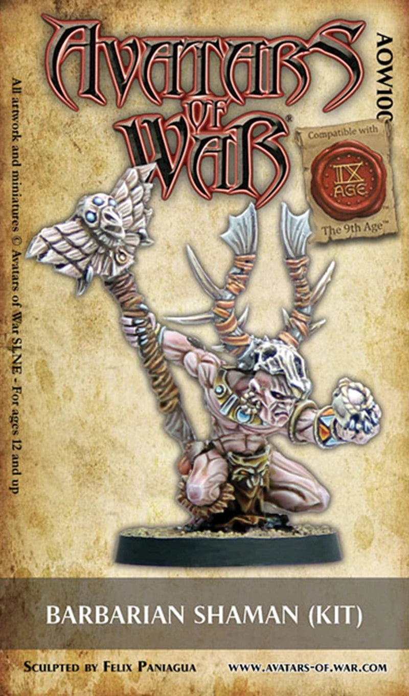 Barbarian Shaman Warrior, Resin Model Figure Kit, Fantasy Theme, Unassembled and Unpainted