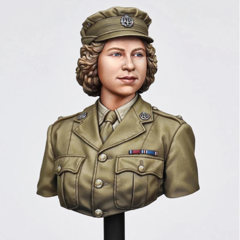 1/10 WWII ATS Female Lieutenant, Resin Model Bust Kit, Unassembled and Unpainted