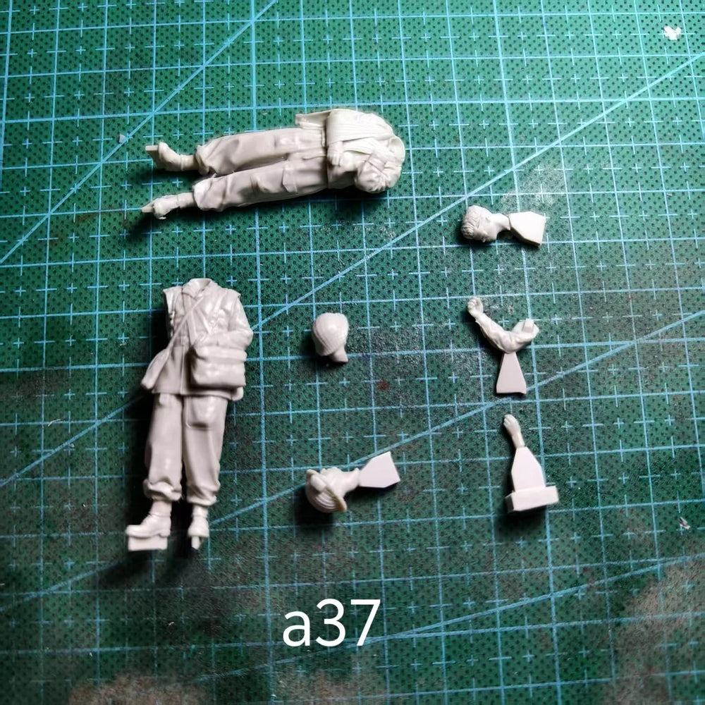 1/35 WWII Ground Troops, 2 Figures, Resin Model Figure Kit, Unassembled and Unpainted