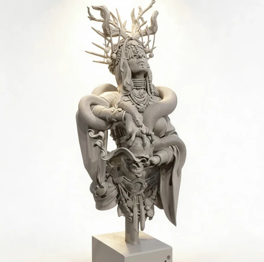 70mm Deity, Resin Model Bust Kit, Fantasy Theme, Unassembled and Unpainted