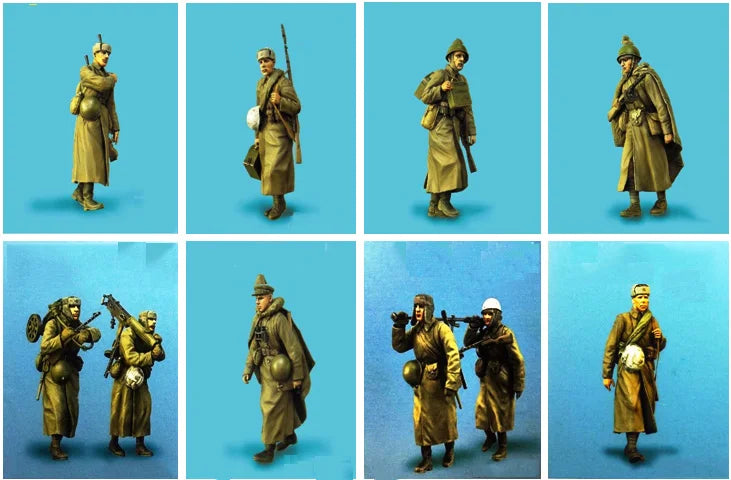 1/35 WWI German Infantry Squad in Puttees, 10 Figures, Resin Model Figure Kit, Unassembled and Unpainted