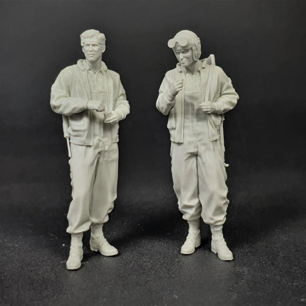 1/35 WWII US Machine Gun Team, 2 Figures, Resin Model Figure Kit, Unassembled and Unpainted