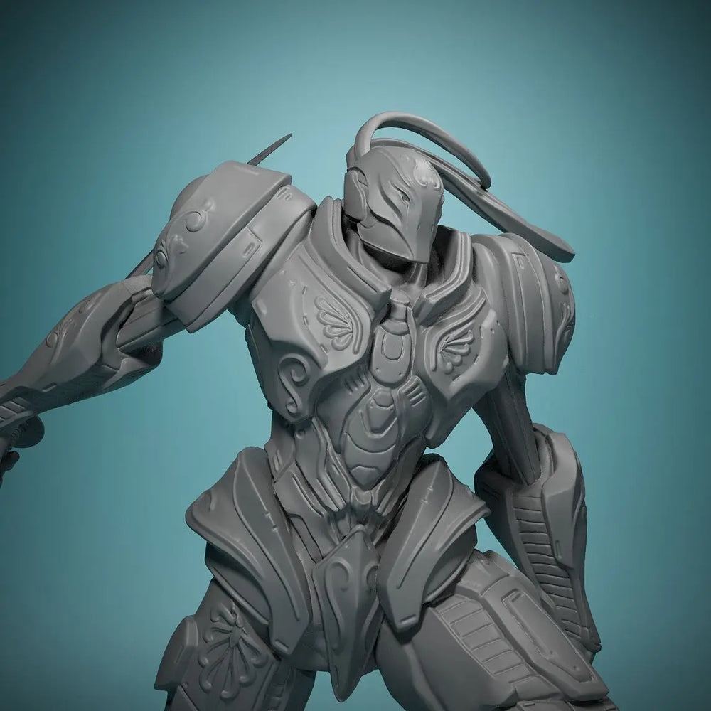 Ornate Demonic Warrior on Beast Base, Resin Model Figure Kit, Fantasy Theme, Unassembled and Unpainted