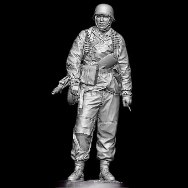 1/16 WWII German Soldier Commander, Resin Model Figure Kit, Unassembled and Unpainted