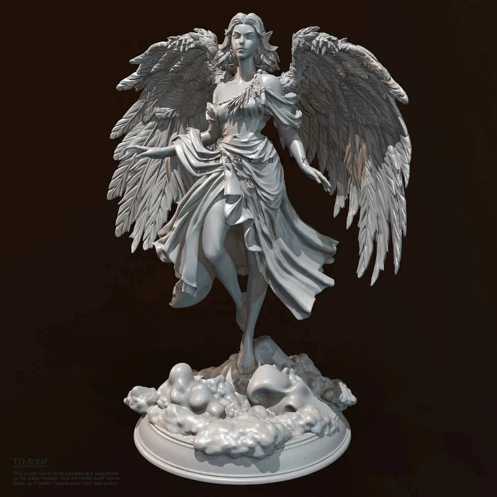 75mm Angelic Female, Resin Model Figure Kit, Fantasy Theme, Unassembled and Unpainted