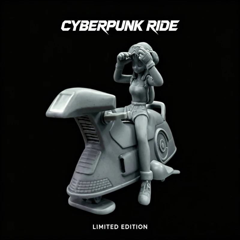 Cyberpunk Female Biker — 85mm Resin Figure