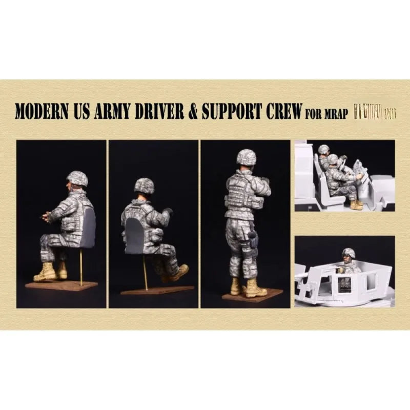 1/35 Modern US Army Support Crew, 3 Figures, Resin Model Figure Kit, Unassembled and Unpainted