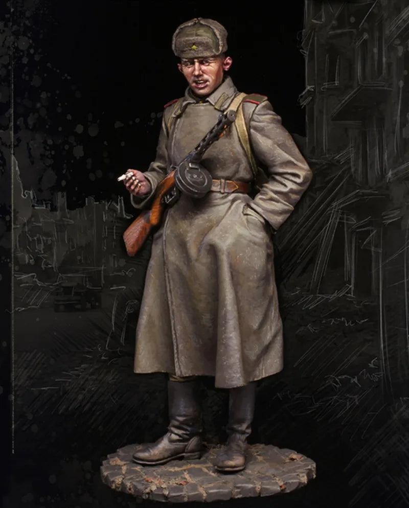 1/16 WWII Soviet Red Army Soldier, Resin Model Figure Kit, Unassembled and Unpainted