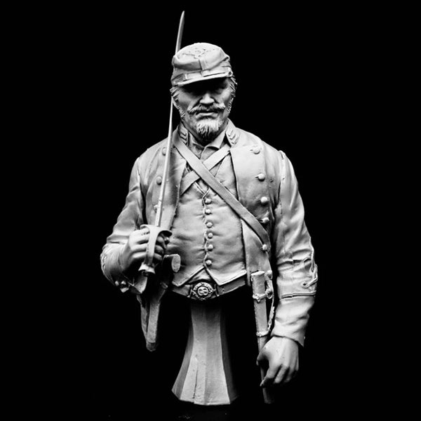 American Civil War Confederate Officer, Resin Model Bust Kit, Unassembled and Unpainted