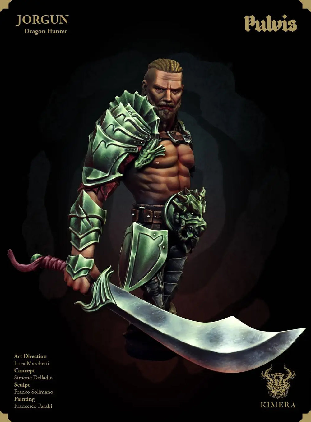 1/9 Dark Fantasy Horned Warrior, Resin Model Figure Kit, Fantasy Theme, Unassembled and Unpainted