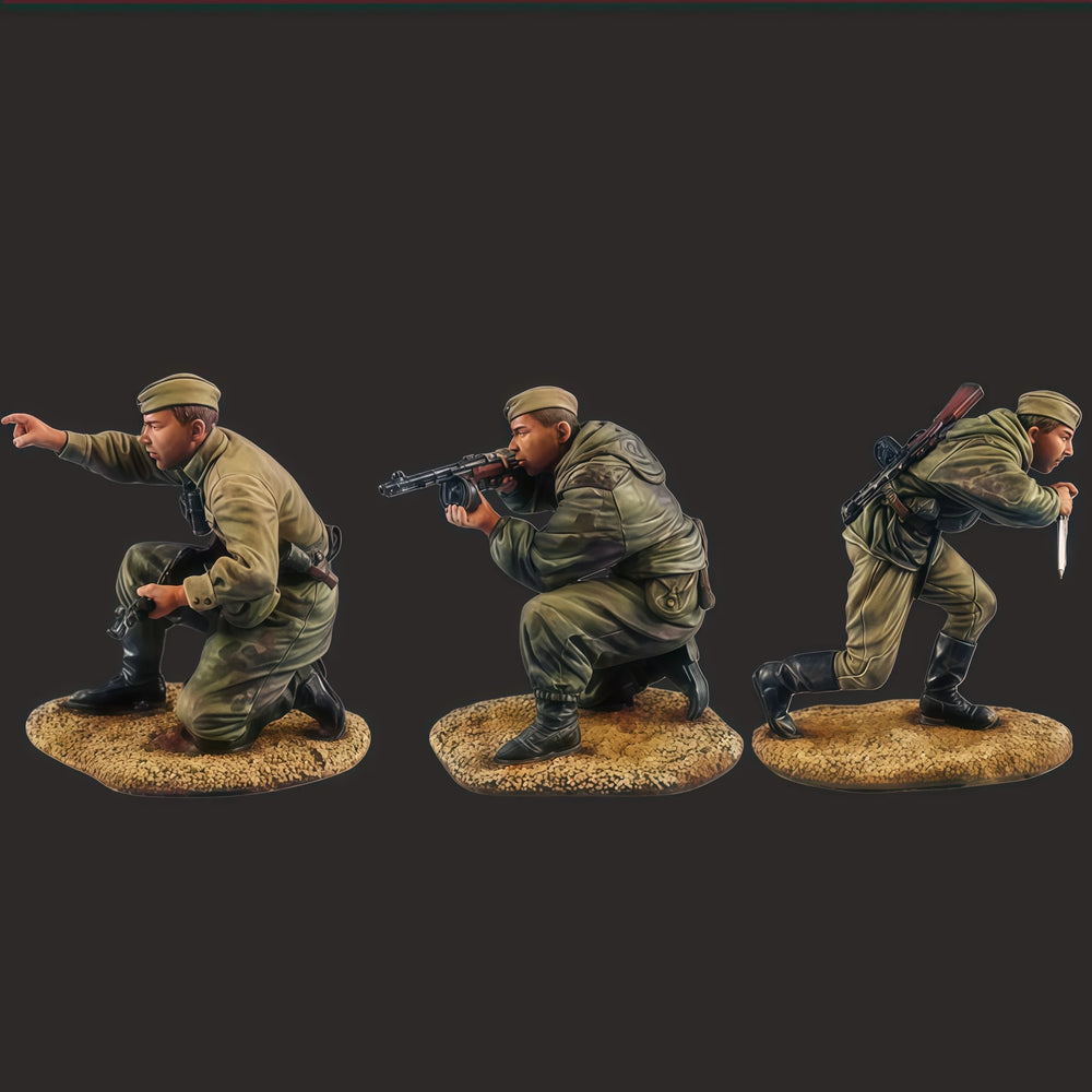 1/35 WWI British Infantry Attacking, 3 Figures, Resin Model Figure Kit, Unassembled and Unpainted
