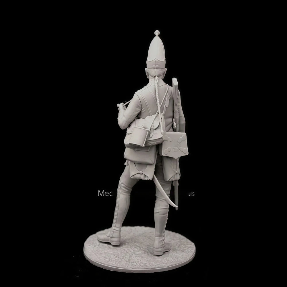 54mm Napoleonic Prussian Infantry, 3 Figures, Resin Model Figure Kit, Unassembled and Unpainted
