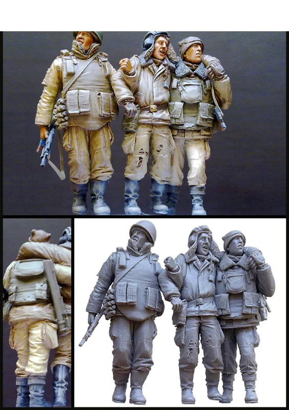 1/35 Modern Tactical Squad in Mixed Camouflage, 4 Figures, Resin Model Figure Kit, Unassembled and Unpainted