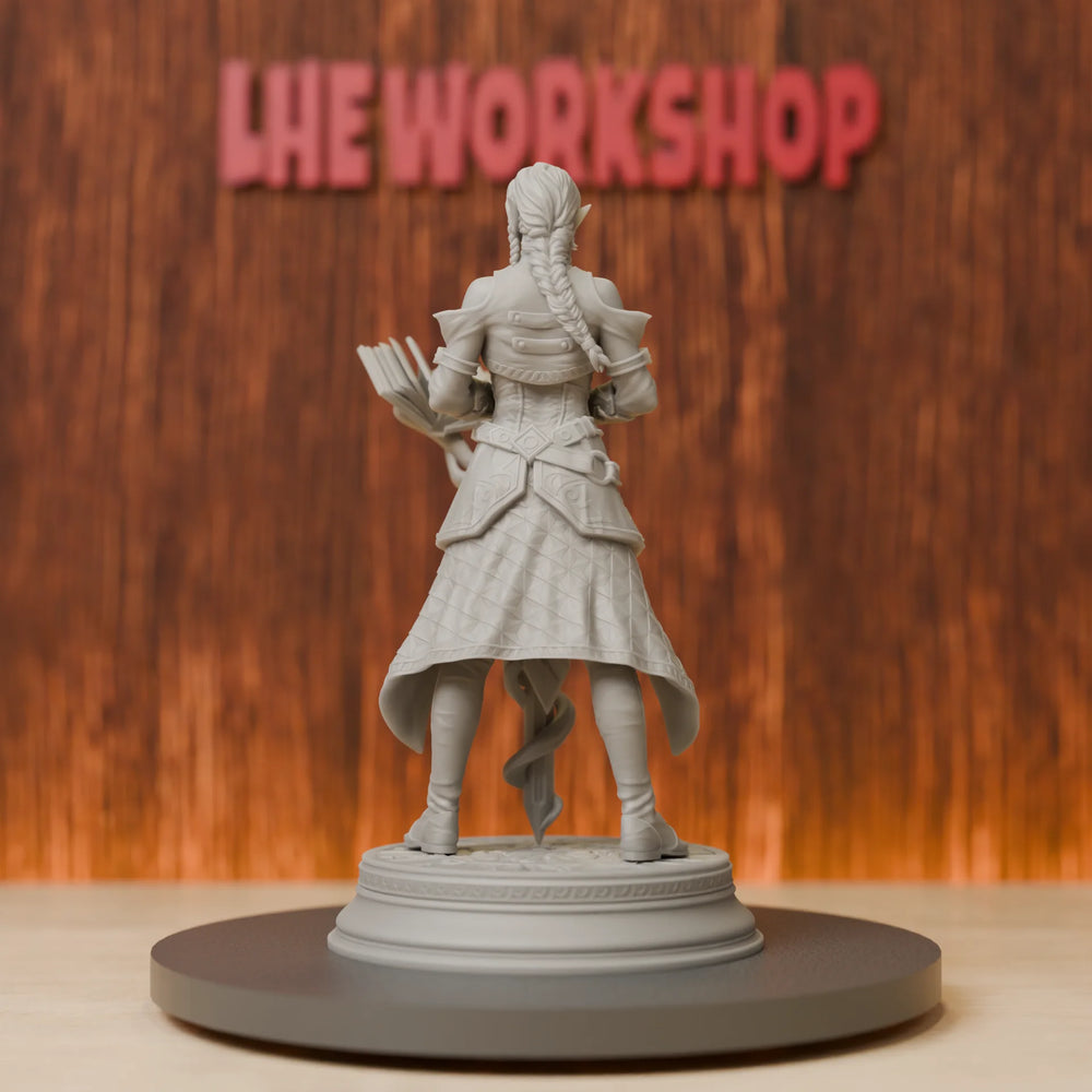 75mm Elf Battlemage & Fantasy Creatures, Resin Model Figure Kit, Fantasy Theme, Unassembled and Unpainted