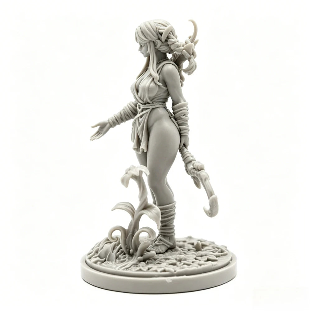 38mm Female Demon Warrior, Resin Model Figure Kit, Fantasy Theme, Unassembled and Unpainted