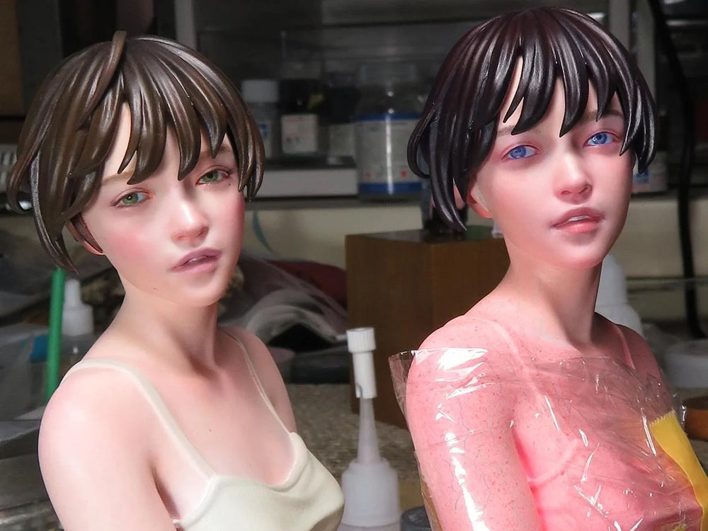 Asian Girl, Resin Model Bust Kit, Anime Theme, Unassembled and Unpainted