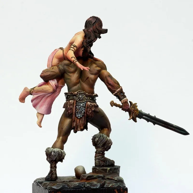 1/24 Barbarian & Princess, 2 Figures, Resin Model Figure Kit, Fantasy Theme, Unassembled and Unpainted
