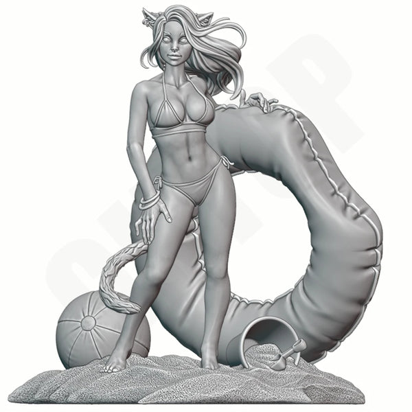 1/24 Cat Ear Bikini Girl, Resin Model Figure Kit, Unassembled and Unpainted