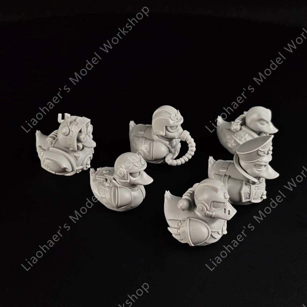 28mm Imperial Soldier Ducks, 6 Figures, Resin Model Figure Kit, Sci-Fi Theme, Unassembled and Unpainted