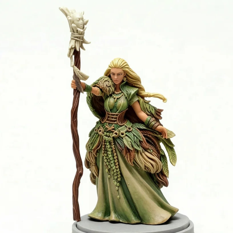 38mm Female Wizard, Resin Model Figure Kit, Fantasy Theme, Unassembled and Unpainted