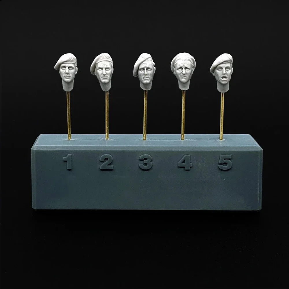 1/35 Modern British SAS Beret Heads, 5 Figures, Resin Model Figure Kit, Unassembled and Unpainted