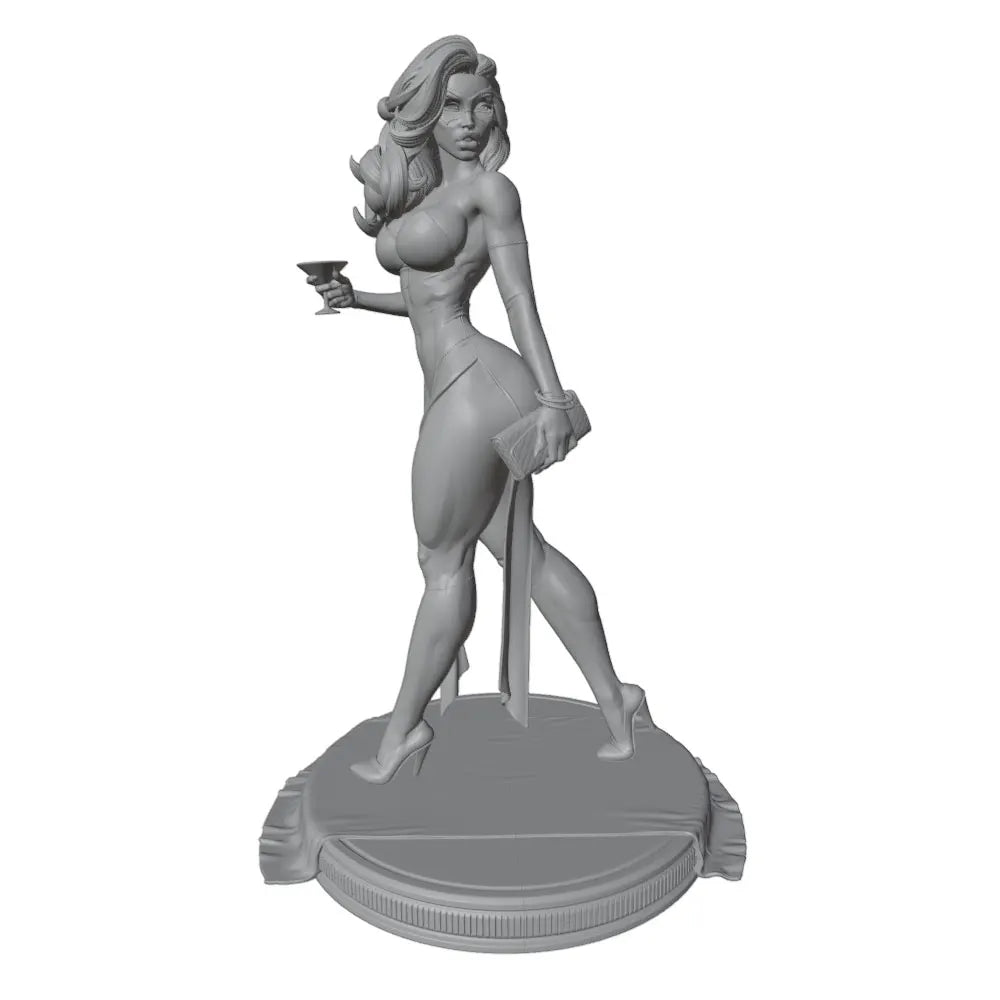 1/24 White-Haired Pin-up, Resin Model Figure Kit, Unassembled and Unpainted