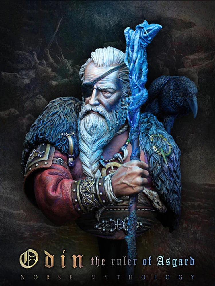 1/10 Odin Ruler of Asgard, Resin Model Bust Kit, Mythology Theme, Unassembled and Unpainted
