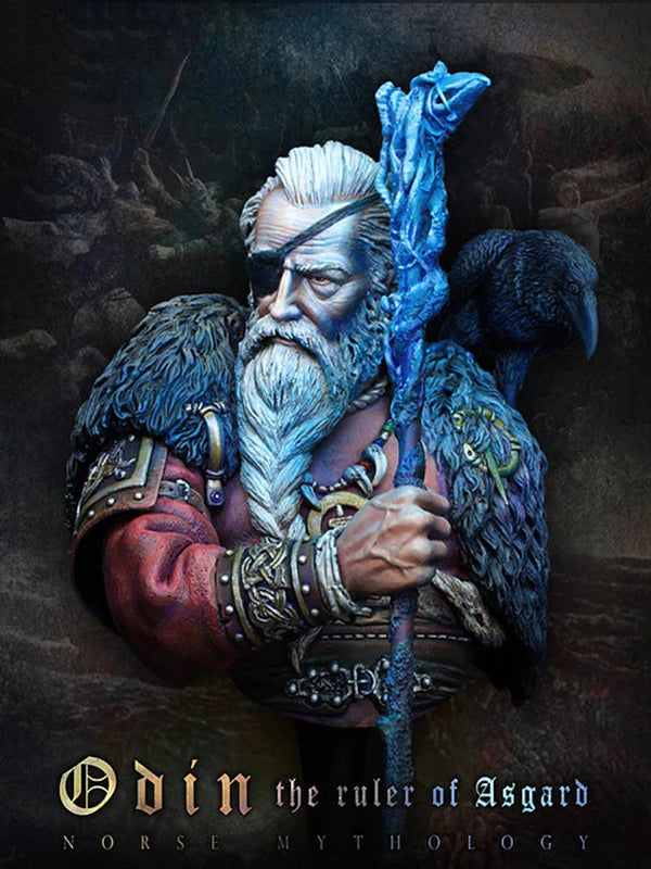 1/10 Odin Ruler of Asgard, Resin Model Bust Kit, Mythology Theme, Unassembled and Unpainted