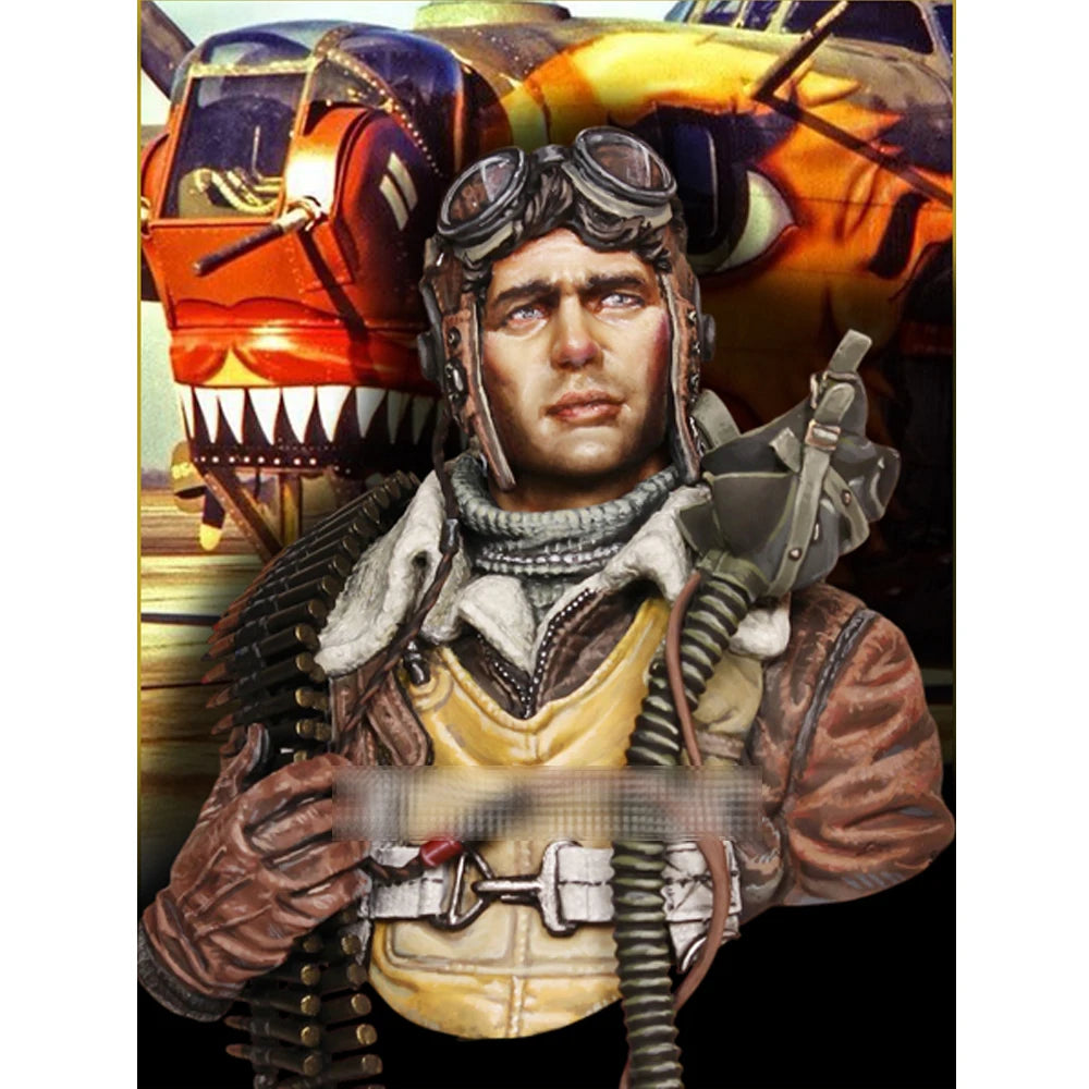 1/10 WWII USAAF B-24 Gunner, Resin Model Bust Kit, Unassembled and Unpainted