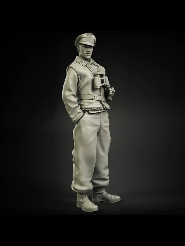 1/35 WWII German Sergeant Standing at Ease, Resin Model Figure Kit, Unassembled and Unpainted