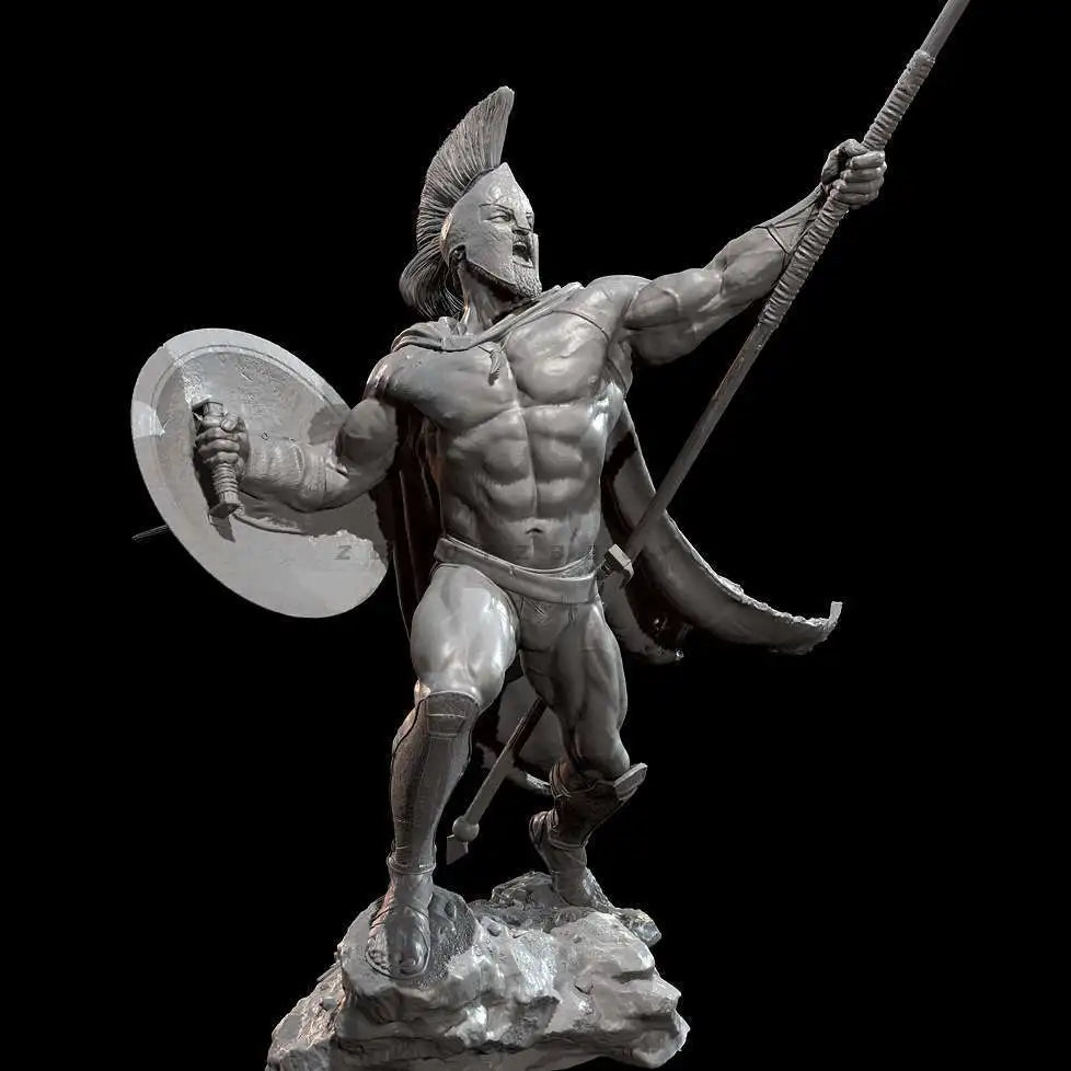 75mm Ancient Spartan, 3 Figures, Resin Model Figure Kit, Unassembled and Unpainted