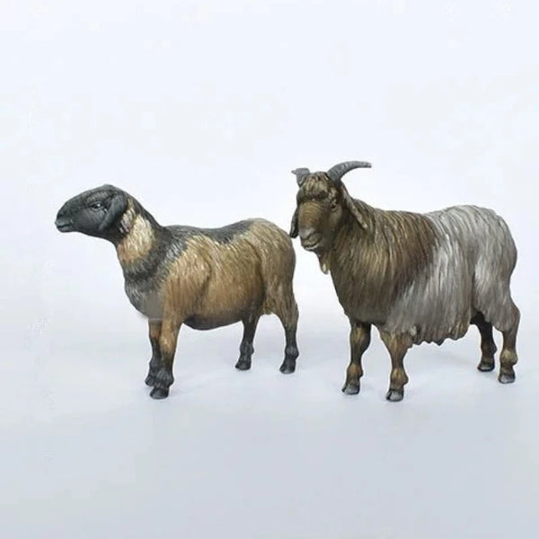 1/35 Goat Figurines, 4 Figures, Resin Model Creature Kit, Fantasy Theme, Unassembled and Unpainted