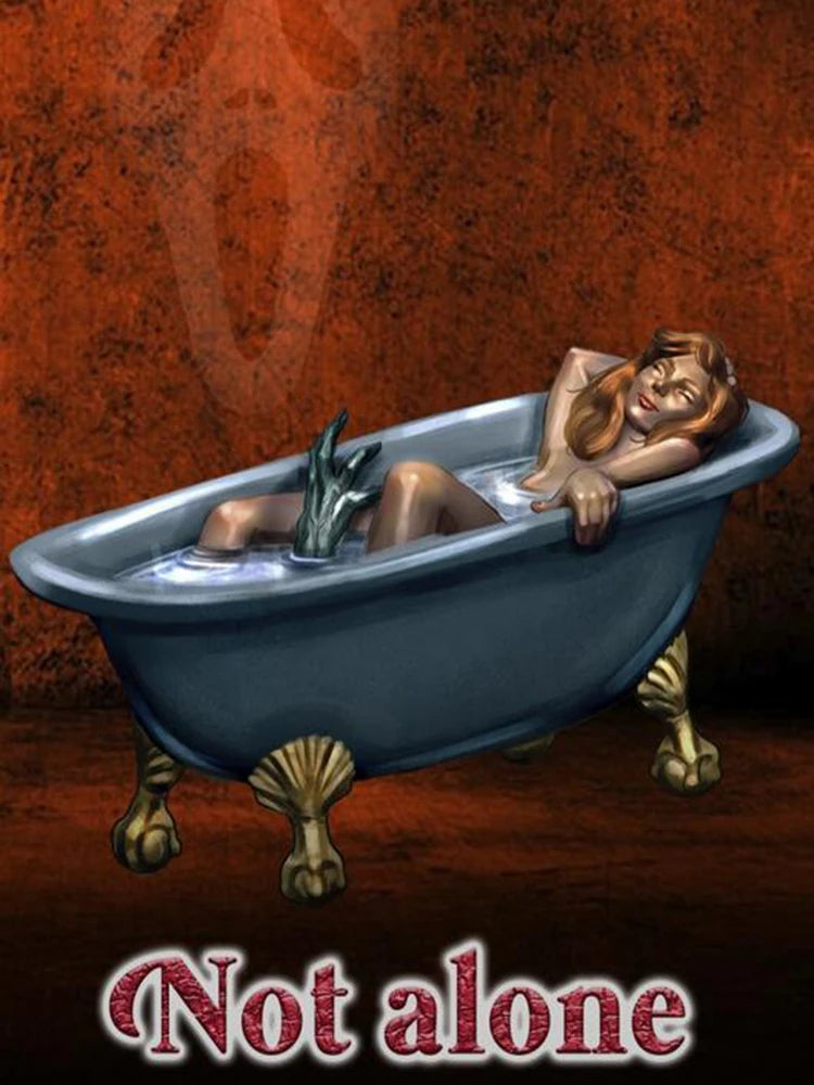 1/24 Vintage Pin-up in Clawfoot Tub, Resin Model Figure Kit, Unassembled and Unpainted