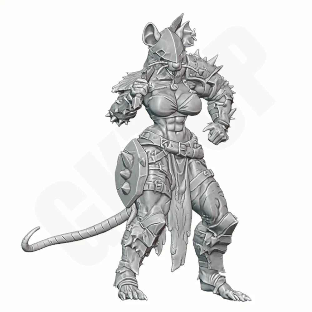 1/24 Armored Rat Warrior, Resin Model Figure Kit, Fantasy Theme, Unassembled and Unpainted