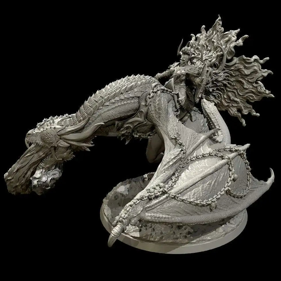 85mm Evil Fire Dragon, Resin Model Figure Kit, Fantasy Theme, Unassembled and Unpainted